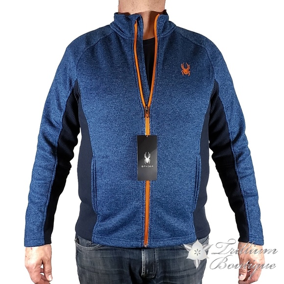 Spyder Men's Constant Full Zip Sweater Blue Large - Picture 3 of 6